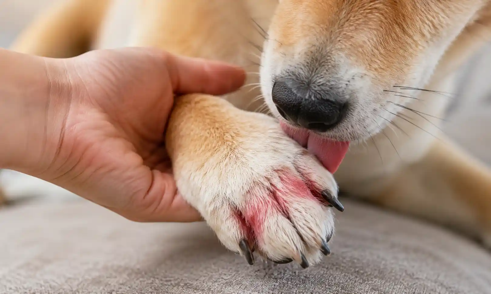 paw licking in dogs